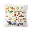 Michigan Embroidered Pillow Poly Filled M/2