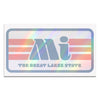 Reflective MI Great Lakes State Sticker